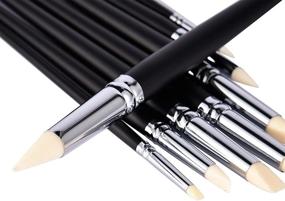 img 1 attached to 🎨 VideoPUP 9PCS Black Rod Rubber Silicone Pen Soft Clay Color Shaper Sculpting Painting Tools Wood Shank Pottery Painting Tools Soft Clay Ceramic Modified Soft Head Pen: Enhance Your Creative Craftsmanship with High-Quality Sculpting and Painting Tools