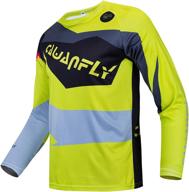 🏁 cawanfly men's long sleeve mtb jersey for mountain bike racing suit & cycling shirt логотип