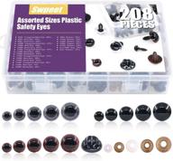 👀 swpeet 198 pcs assorted sizes plastic safety eyes and 10 pcs noses set in 3 colors for doll, puppet, plush animal making and teddy bear logo