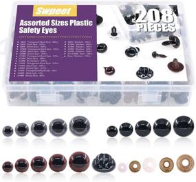 img 4 attached to 👀 Swpeet 198 Pcs Assorted Sizes Plastic Safety Eyes and 10 Pcs Noses Set in 3 Colors for Doll, Puppet, Plush Animal Making and Teddy Bear