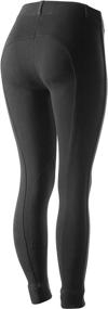 img 3 attached to 👖 HORZE Ella Women's English Riding Breeches - Pull-On Schooling with ALOS Leather Knee Patches and Belt Loops