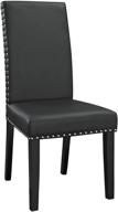 🪑 stylish and comfortable modway parcel faux leather upholstered parsons dining side chair in elegant black логотип