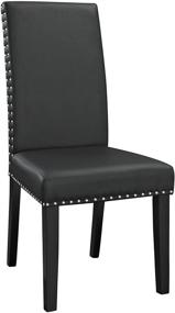 img 4 attached to 🪑 Stylish and Comfortable Modway Parcel Faux Leather Upholstered Parsons Dining Side Chair in Elegant Black