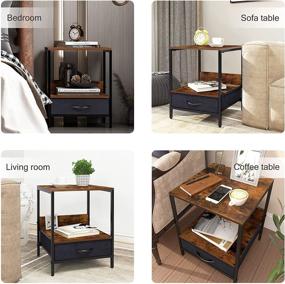 img 1 attached to 🛏️ LYNCOHOME Nightstand: Stylish End Table with Drawer & Shelf for Bedroom/Living Room - Easy to Assemble