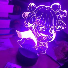 img 2 attached to 🌟 Himiko Toga 3D Anime LAMP - Boku no Cross My Body Night Light for Bedroom Decoration | 16 Color Conversion LED Illusion Lamp