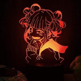 img 1 attached to 🌟 Himiko Toga 3D Anime LAMP - Boku no Cross My Body Night Light for Bedroom Decoration | 16 Color Conversion LED Illusion Lamp