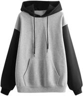 👚 versatile and stylish: verdusa women's embroidery long sleeve drawstring pullover top hoodie sweatshirt logo