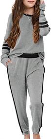 img 2 attached to 👧 Sweatsuits Clothing: Stylish and Comfortable Athletic Sweatshirts and Sweatpants for Girls