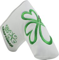 🍀 craftsman golf green lucky clover blade putter headcover for scotty cameron, taylormade & odyssey - personalized with your name stitched - ideal for custom versions логотип