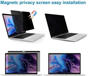 img 2 attached to 🔒 Nillkin Магнитный экранный фильтр для конфиденциальности 13,3 дюйма - ультратонкий экран конфиденциальности для ноутбука MacBook Air 13,3 2019 / Pro 13,3 2019 - антибликовый, легкое установка/удаление