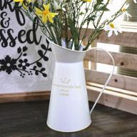 🏡 enhance your home decor with apsoonsell white shabby chic metal vase – rustic farmhouse style galvanized pitcher for kitchen, bathroom, and more! logo