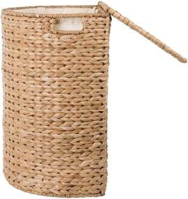 img 1 attached to Kouboo Natural Sea Grass Half Moon Basket with Removable Liner - Brown Laundry Hamper (One Size, Item 1030097)