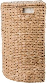 img 2 attached to Kouboo Natural Sea Grass Half Moon Basket with Removable Liner - Brown Laundry Hamper (One Size, Item 1030097)