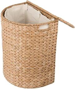 img 3 attached to Kouboo Natural Sea Grass Half Moon Basket with Removable Liner - Brown Laundry Hamper (One Size, Item 1030097)