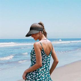 img 3 attached to 👒 Stylish Straw Hats for Women: Visor Hats, Beach Hats & More - Made of Natural Raffia