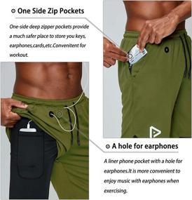 img 3 attached to 🏃 Quick Pocket Men's Active Running Shorts: Enhanced Workout Attire