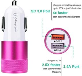 img 3 attached to Rapid 5.4A/30W Fast Car Charger Adapter with Quick Charging | 2 USB Ports | Flush Fit | Compatible with Samsung Galaxy S21 S20 Ultra S10e S10 S9 S8 Note, iPhone