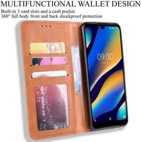 img 3 attached to 📱 HualuBro iPod Touch Case: Retro PU Leather Wallet Flip Case with Card Holder for iPod Touch 7th / 6th / 5th Gen (Brown)