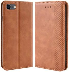 img 4 attached to 📱 HualuBro iPod Touch Case: Retro PU Leather Wallet Flip Case with Card Holder for iPod Touch 7th / 6th / 5th Gen (Brown)