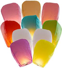 img 4 attached to 10-Pack Sky Lanterns in Vibrant Colors | Chinese Flying Lanterns, Fully Assembled & Biodegradable | Ideal for Birthdays, Ceremonies, and Weddings | User-Friendly Paper Lanterns
