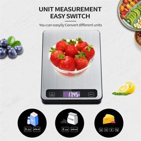 img 3 attached to Digital Kitchen Food Scale with LCD Display - Accurate Weight Measurements for Baking, Weight Loss, and More - Grams, Ounces, Lb, ML - Stainless Steel - Includes AAA Battery