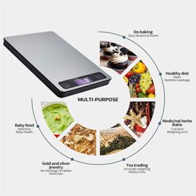 img 2 attached to Digital Kitchen Food Scale with LCD Display - Accurate Weight Measurements for Baking, Weight Loss, and More - Grams, Ounces, Lb, ML - Stainless Steel - Includes AAA Battery