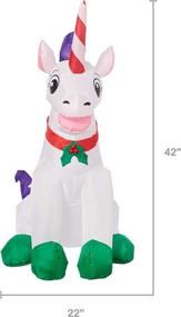 img 1 attached to 🎄 Gemmy Inflatable 3.5 FT Tall Christmas Unicorn: Perfect Indoor/Outdoor Holiday Decoration