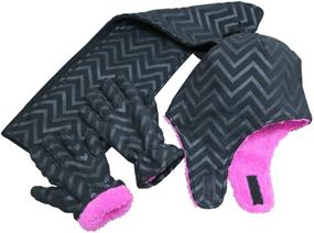 img 2 attached to 🧣 Fashionably Warm: NIce Caps Chevron Fuchsia Girls' Accessories for Winter Weather