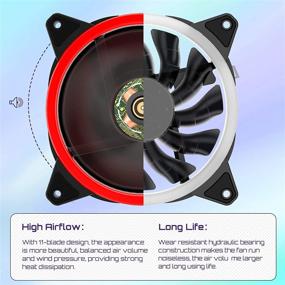 img 1 attached to 🔴 Enhance Cooling Performance with upHere Red Computer Case Fan 120mm LED Silent Fan - Premium Edition 3 Pin 3 Pack/R12CM3-3