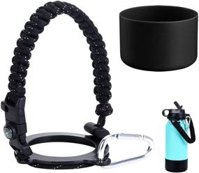 img 4 attached to LX-SUNCX Hydro Flask Paracord Handle 2.0 for Wide Mouth Water Bottles (12 to 40oz) - Survival Strap Carabiner Carrier Accessories with Protective Silicone Boot