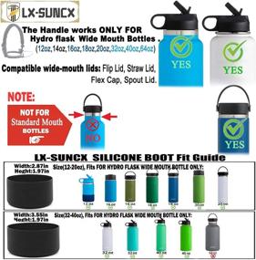 img 2 attached to LX-SUNCX Hydro Flask Paracord Handle 2.0 for Wide Mouth Water Bottles (12 to 40oz) - Survival Strap Carabiner Carrier Accessories with Protective Silicone Boot