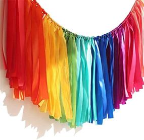 img 4 attached to 🎉 PANTIPINKY Handmade Party Garland Hanging Decorations: Colorful Ribbon Tassel Garland for Wedding, Bachelorette, Baby Shower - 40"L x 14"H