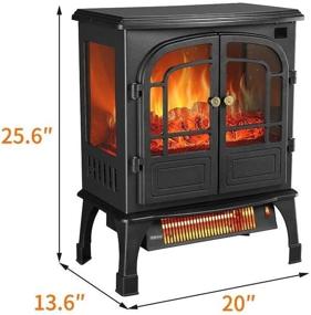 img 4 attached to 🔥 HYD-Parts Electric Fireplace Heater - 750W/1500W Freestanding Fireplace Heater with Realistic Flame for Indoor Use. Remote Control, Portable, ETL Certified