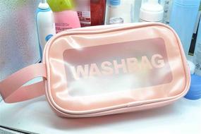 img 1 attached to 💼 2 Pack Clear Cosmetic Bag Set - Small and Large Makeup Bags for Travel, Toiletries, with Zipper and Handle, Pink