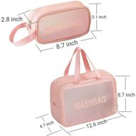 💼 2 pack clear cosmetic bag set - small and large makeup bags for travel, toiletries, with zipper and handle, pink logo