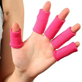 img 3 attached to 🏀 GranVela 10 Pcs Professional Pink Finger Sleeves for Sports: Basketball, Volleyball, Tennis, Badminton, and more