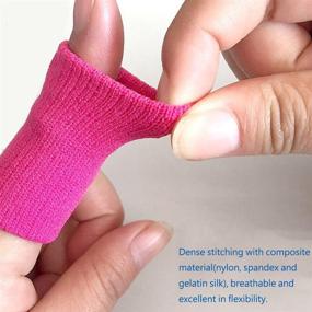 img 2 attached to 🏀 GranVela 10 Pcs Professional Pink Finger Sleeves for Sports: Basketball, Volleyball, Tennis, Badminton, and more