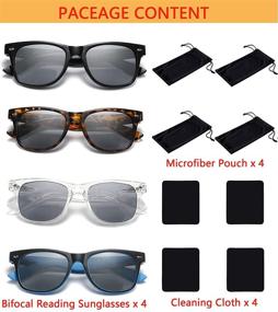 img 2 attached to Men Women Outdoor Sun Readers Glasses - 4 Pack Bifocal Reading Sunglasses