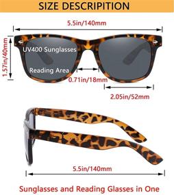 img 3 attached to Men Women Outdoor Sun Readers Glasses - 4 Pack Bifocal Reading Sunglasses