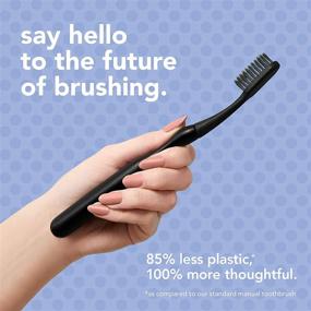 img 3 attached to 🪥 hello Manual Adult Toothbrush: Reusable Charcoal Aluminum Handle, 4 Soft Replacement Heads (BPA-Free, 4 Count)
