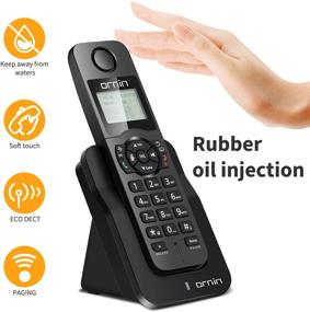 img 3 attached to 📞 Ornin D1005 Cordless Desk Telephone for Home and Office Use, ECO Technology, Rubberized Oil Finish - Single Pack, Black