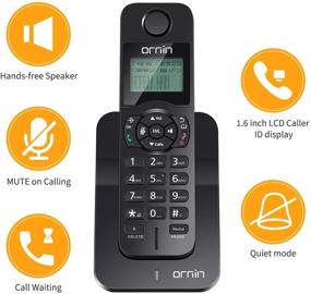 img 2 attached to 📞 Ornin D1005 Cordless Desk Telephone for Home and Office Use, ECO Technology, Rubberized Oil Finish - Single Pack, Black