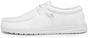 img 2 attached to Hey Dude Wally Stone White Men's Shoes and Loafers & Slip-Ons