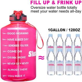 img 3 attached to 128oz Large Motivational Water Bottle with Time Marker & Silicone Straw - Wide Mouth, Leakproof BPA-Free Sports Water Jug for Fitness, Gym, and Outdoor Sports - Ensure Adequate Daily Hydration