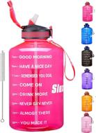 128oz large motivational water bottle with time marker & silicone straw - wide mouth, leakproof bpa-free sports water jug for fitness, gym, and outdoor sports - ensure adequate daily hydration логотип