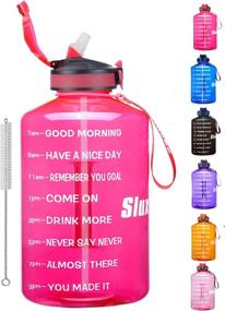 img 4 attached to 128oz Large Motivational Water Bottle with Time Marker & Silicone Straw - Wide Mouth, Leakproof BPA-Free Sports Water Jug for Fitness, Gym, and Outdoor Sports - Ensure Adequate Daily Hydration