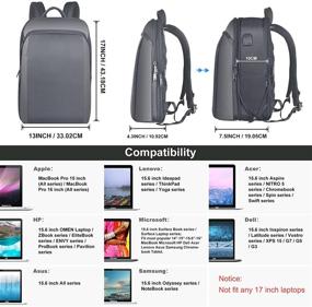 img 3 attached to 🎒 ZINZ Slim and Expandable Laptop Backpack: Anti-Theft Business Travel Notebook Bag with USB, Ideal for Men & Women - Gray, 15-16 Inch