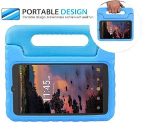 img 2 attached to 🔵 Kid-Proof Lightweight Blue Case for Alcatel Joy Tab 8 and T-Mobile 3T 8 Tablet - BMOUO Kids Case