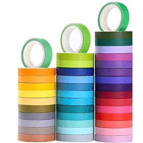 img 4 attached to 40 Roll Washi Tape Set: Colorful DIY 🎨 Decorative Masking Tapes for Children and Gift Wrapping (Mix)