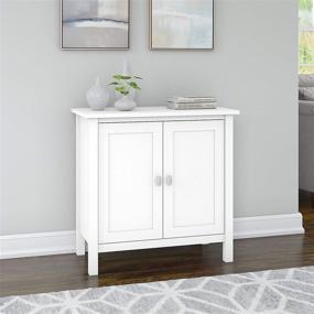 img 3 attached to 🏺 Bush Furniture Broadview Accent Storage Cabinet with Doors in Pure White - Enhance your Home Storage Solution